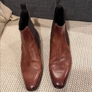 PAUL EVANS MENS  MADE  ITALY Brown Leather Men's Chelsea Boots 10